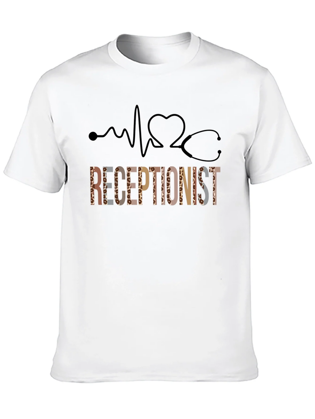Receptionist Heartbeat Stethoscope Graphic Tee product image 9