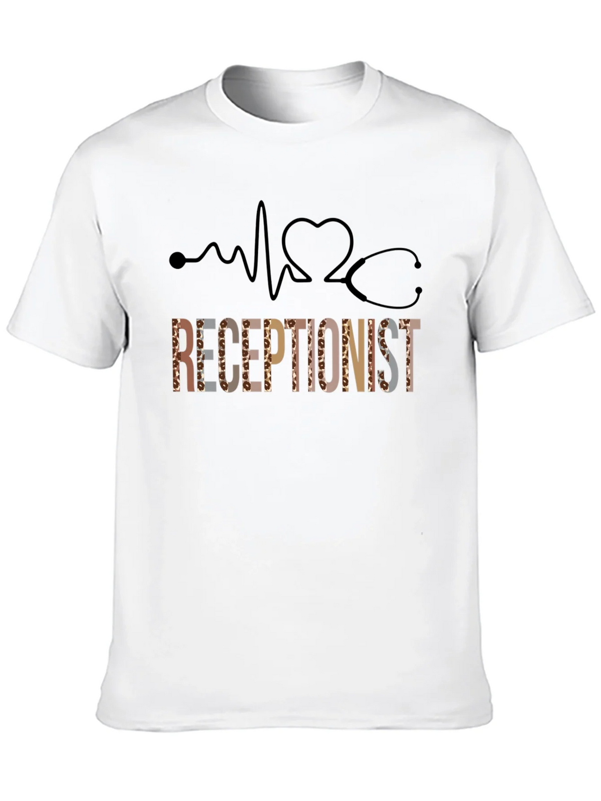 Receptionist Heartbeat Stethoscope Graphic Tee product image 9