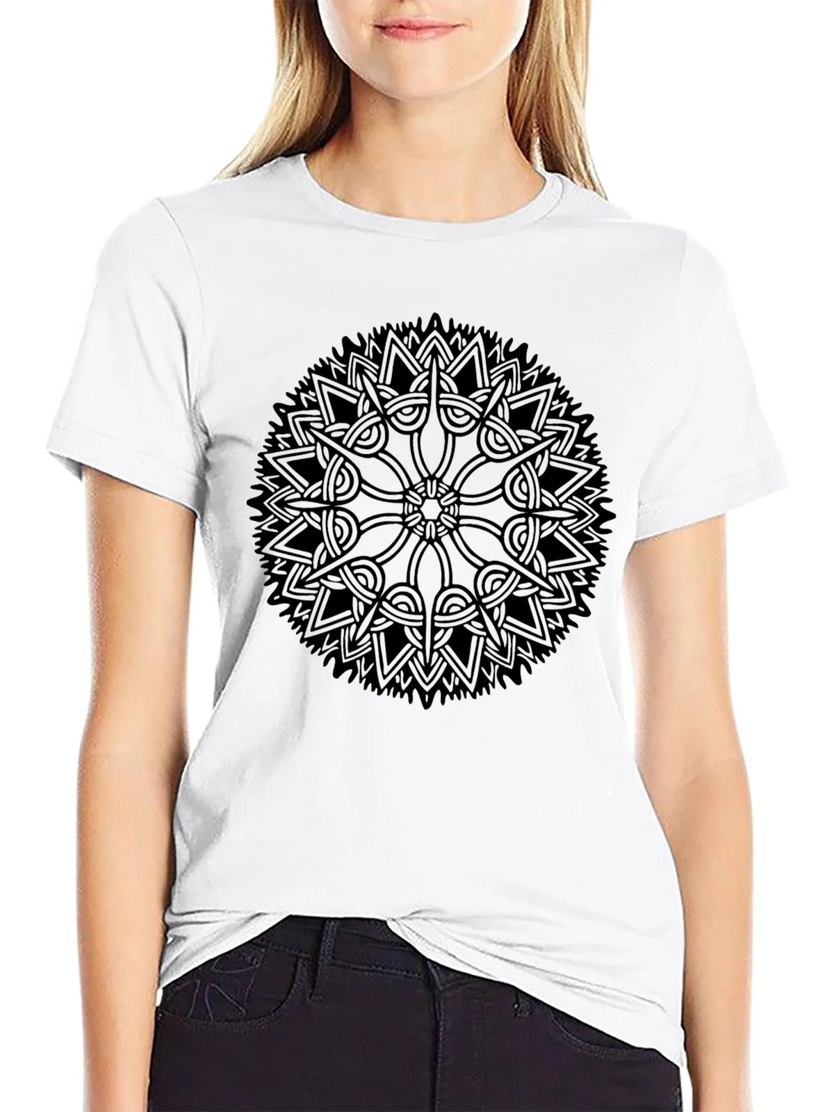 Black Mandala Graphic Tee - Stylish Casual Wear product image 7
