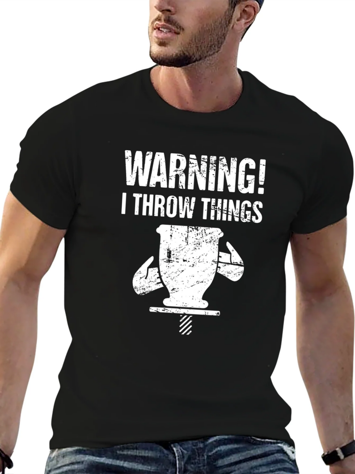 Warning! I Throw Things T-Shirt Funny Pottery Gift product image 6