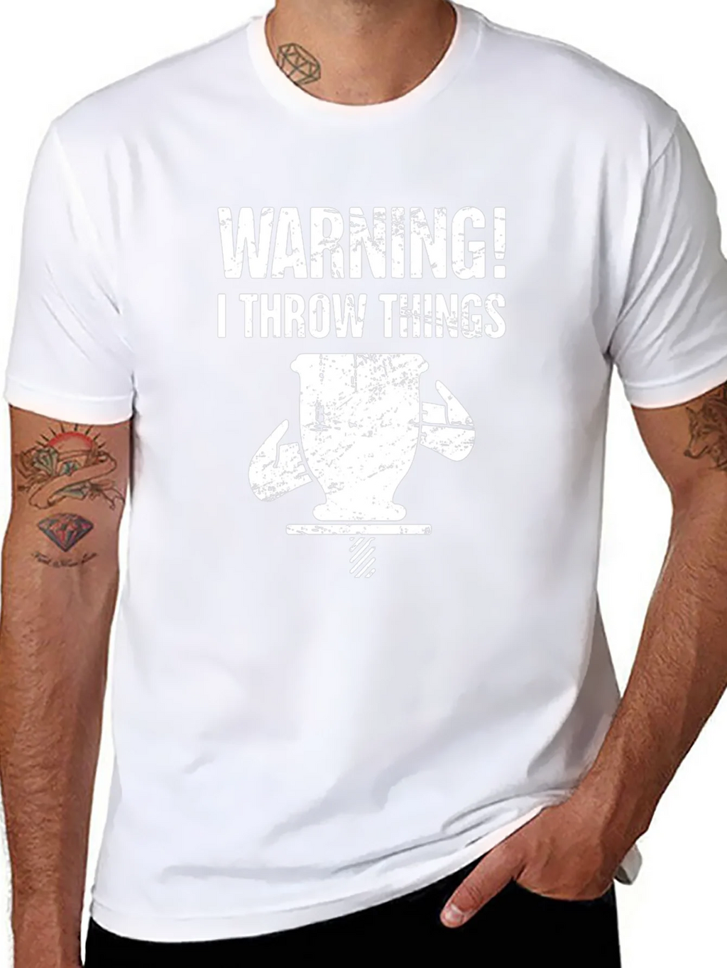 Warning! I Throw Things T-Shirt Funny Pottery Gift product image 7