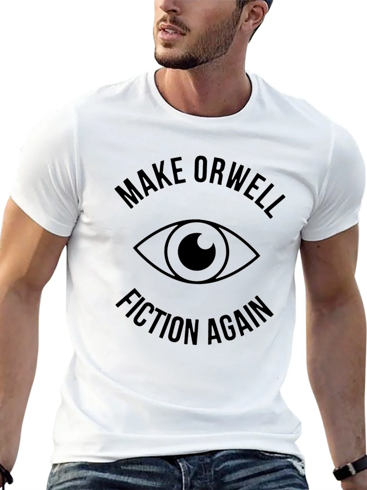 Make Orwell Fiction Again Graphic Tee - Black product image 12