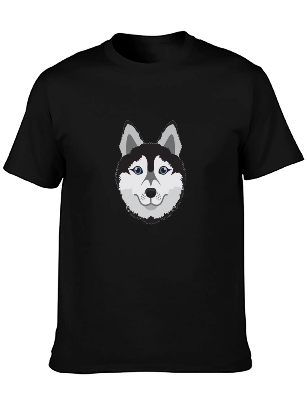 Cool Husky Dog Graphic Tee - Black Cotton T-Shirt product image 3