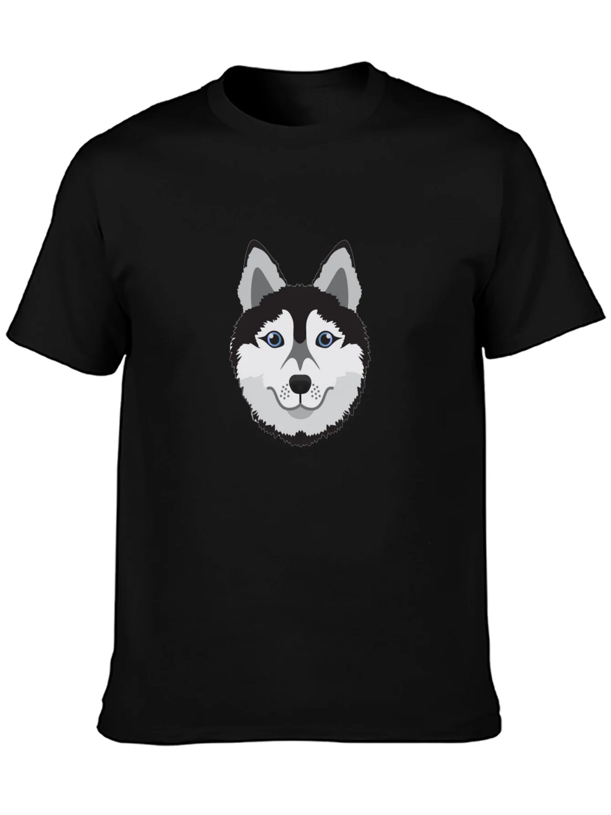 Cool Husky Dog Graphic Tee - Black Cotton T-Shirt product image 3