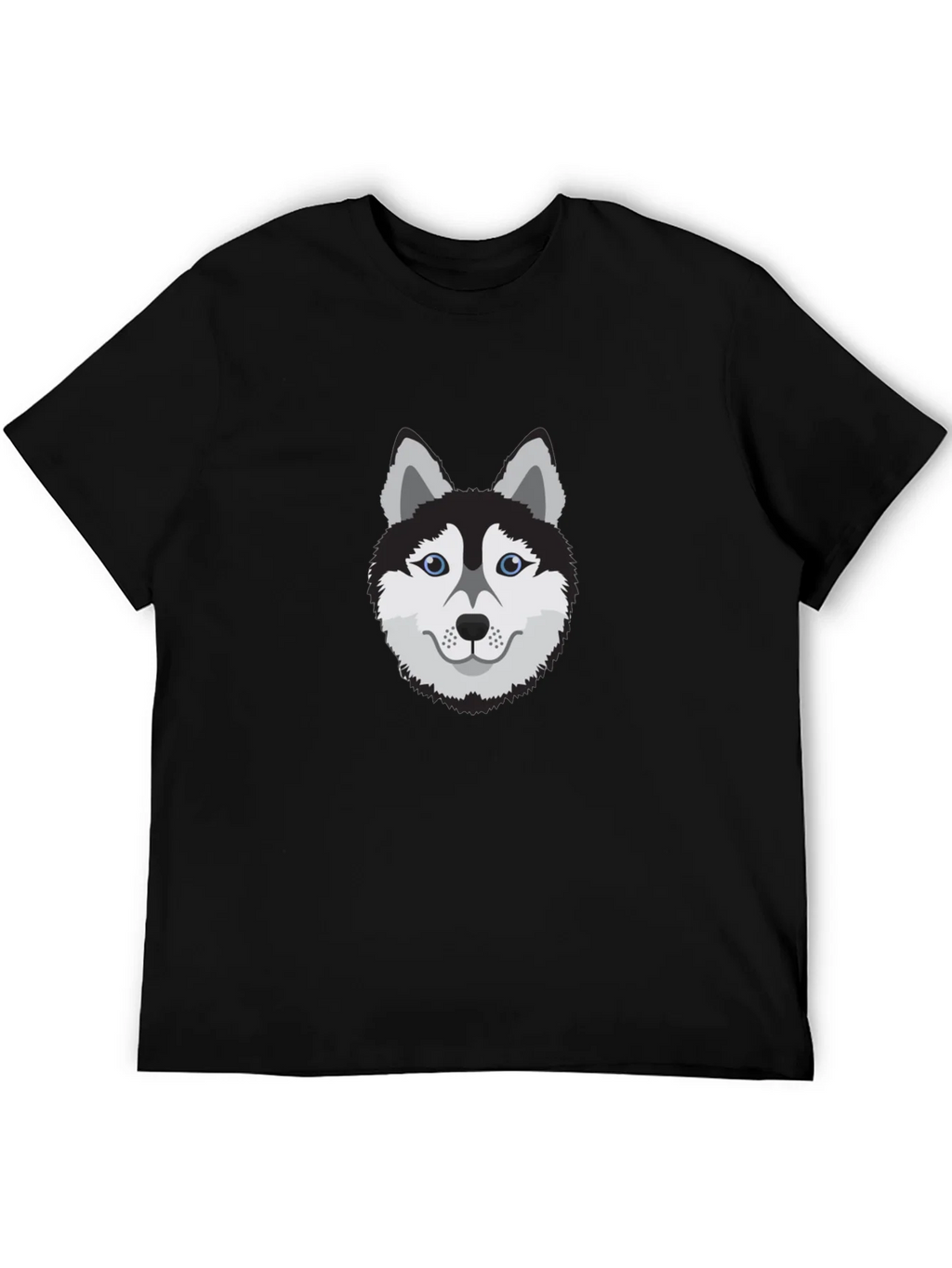Cool Husky Dog Graphic Tee - Black Cotton T-Shirt product image 5