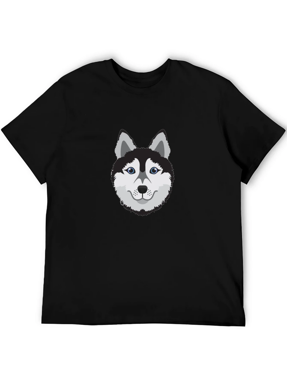 Cool Husky Dog Graphic Tee - Black Cotton T-Shirt product image 5