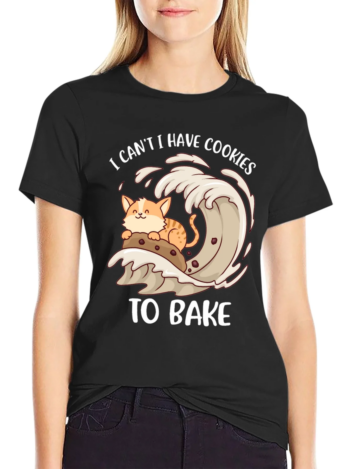 Cute Cat Baking Cookies T-Shirt product image 1