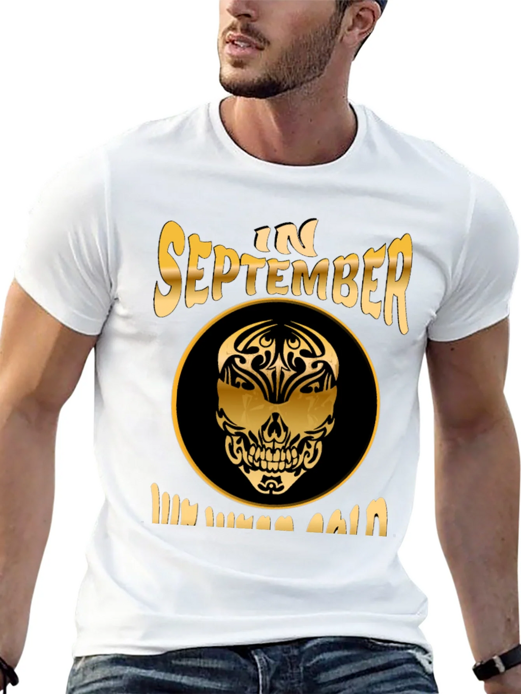 September Birthday Skull Graphic T-Shirt product image 12