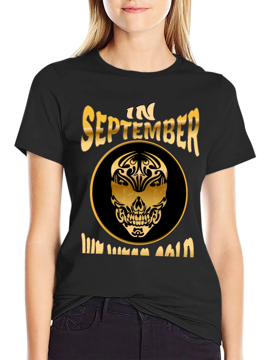 September Birthday Skull Graphic T-Shirt product image 2