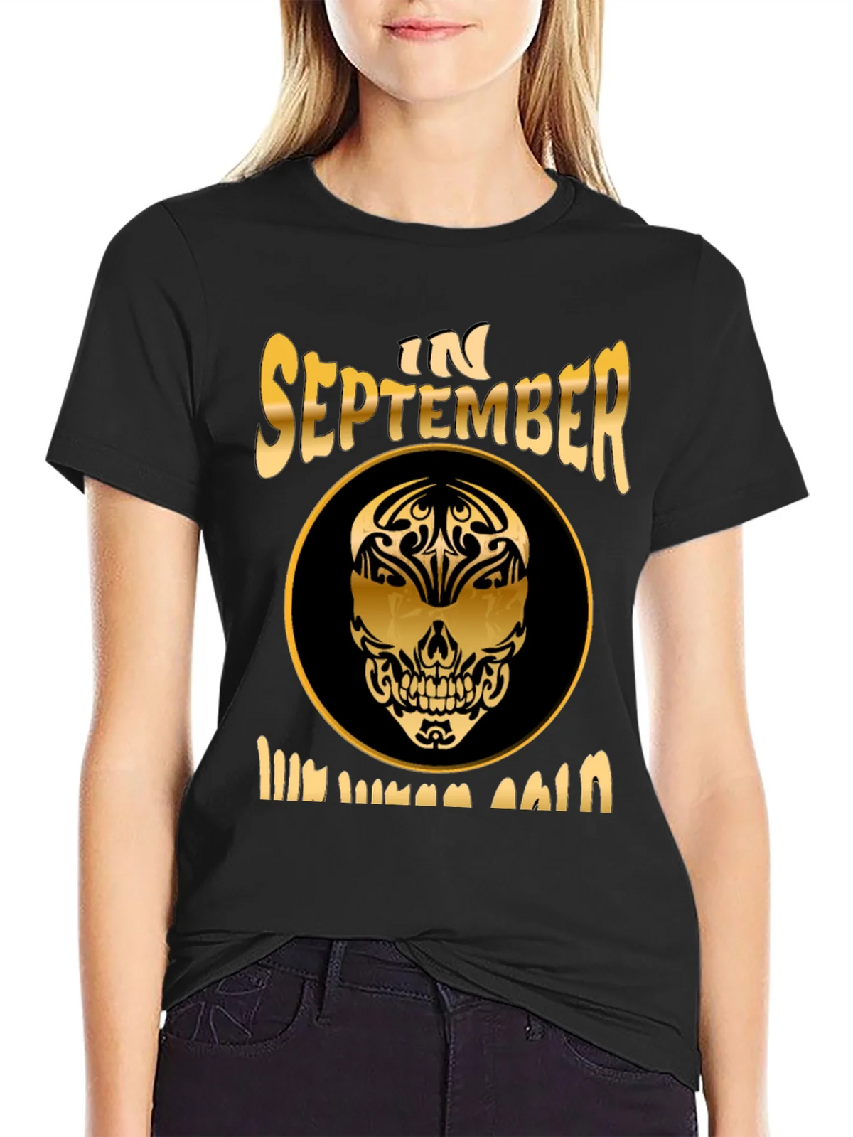 September Birthday Skull Graphic T-Shirt product image 2