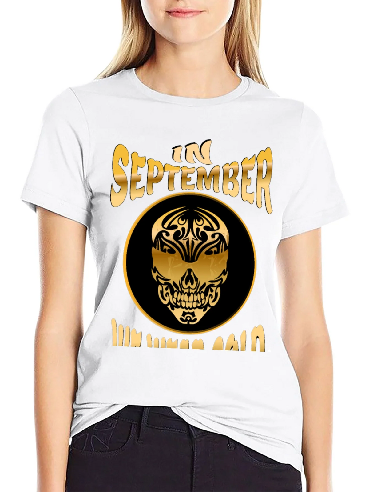 September Birthday Skull Graphic T-Shirt product image 8