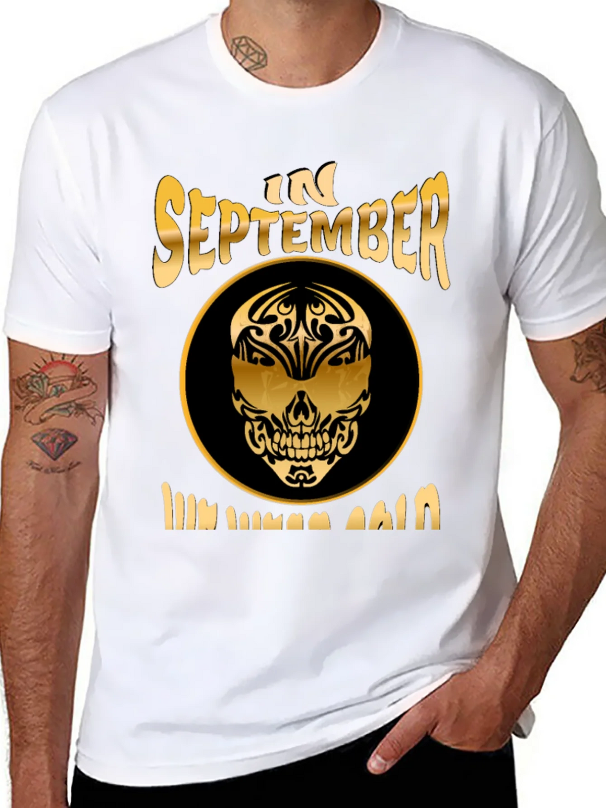 September Birthday Skull Graphic T-Shirt product image 7