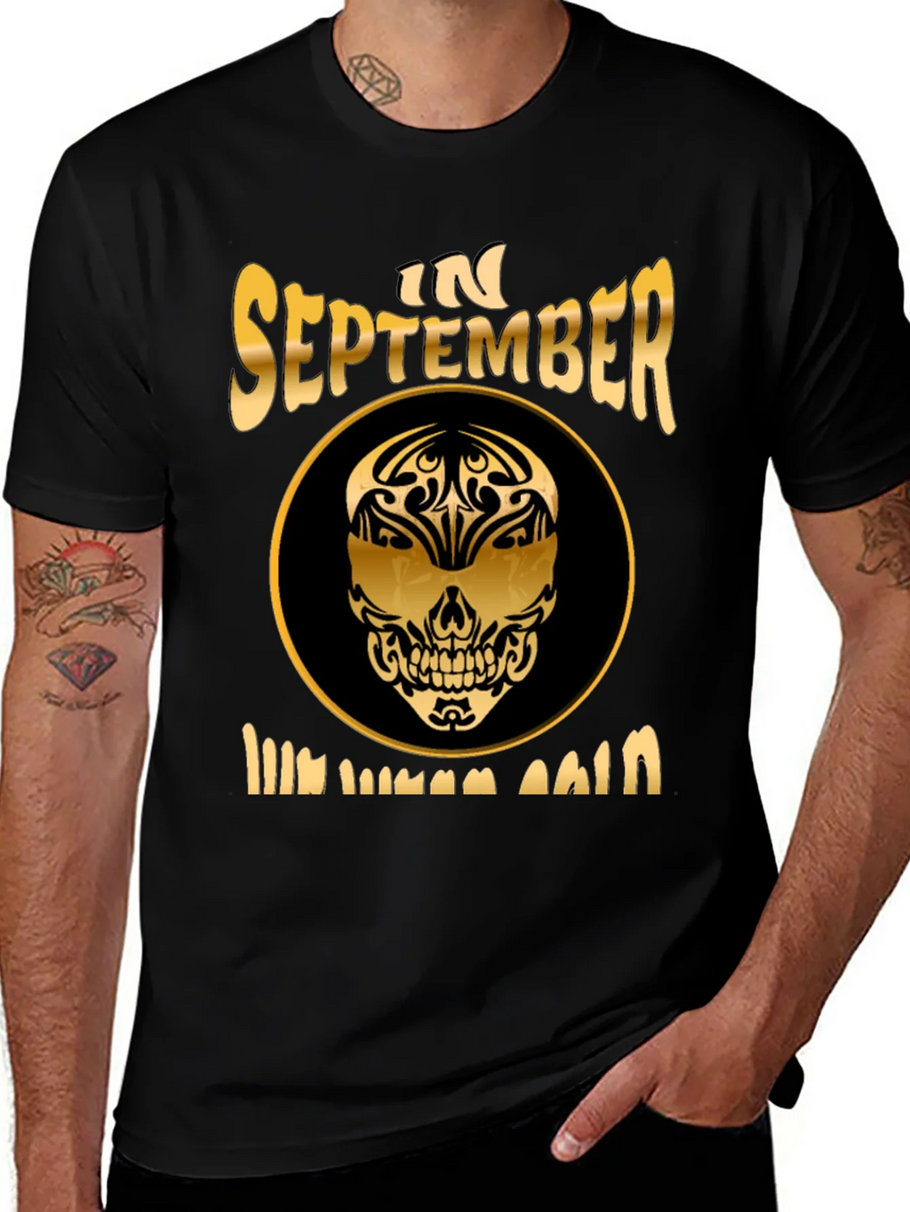 September Birthday Skull Graphic T-Shirt product image 1
