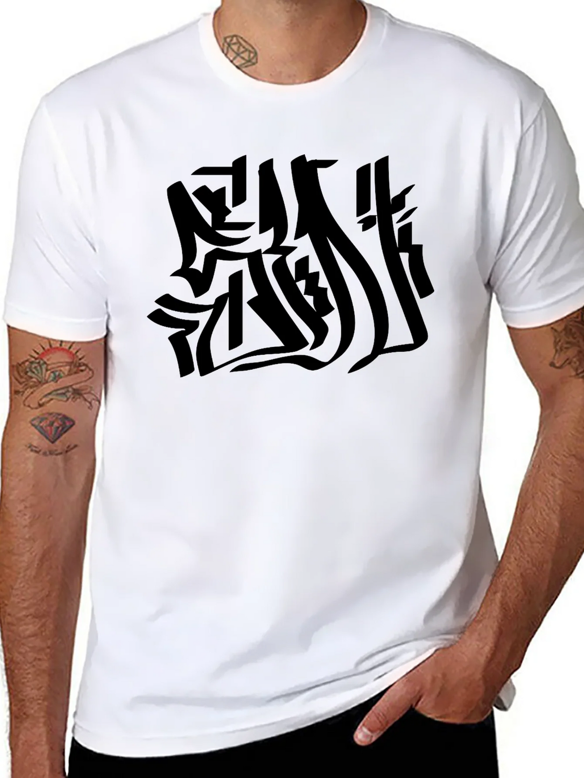 Abstract Graphic Black Tee product image 5
