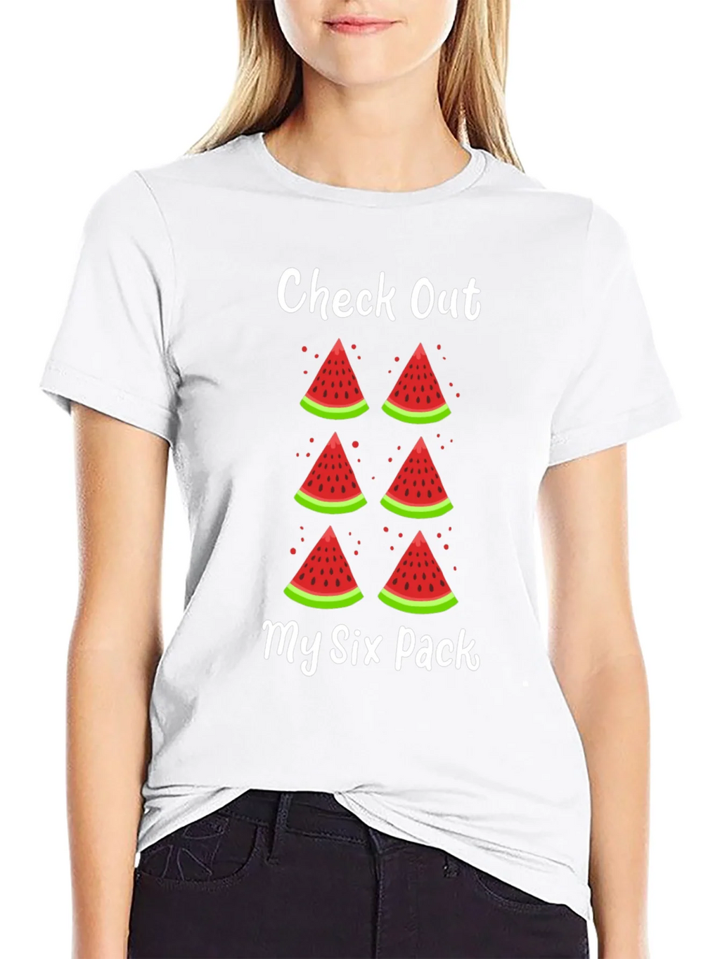 Funny Watermelon Six Pack Graphic T-Shirt product image 8