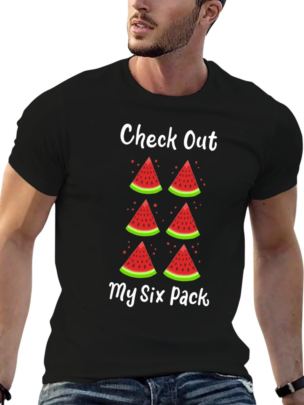 Funny Watermelon Six Pack Graphic T-Shirt product image 6
