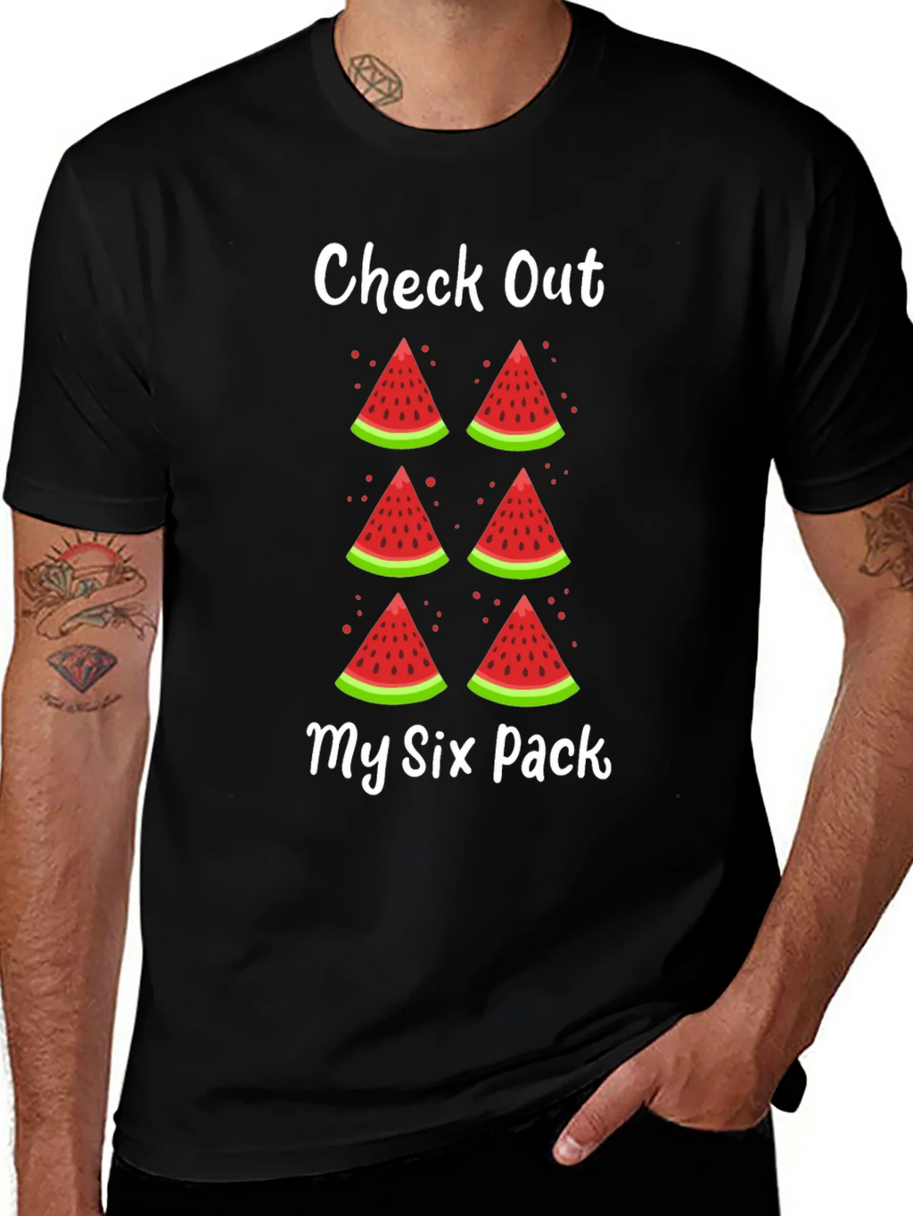 Funny Watermelon Six Pack Graphic T-Shirt product image 1