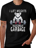Funny Gym Rat T-Shirt - I Lift Weights To Eat Garbage product image 1