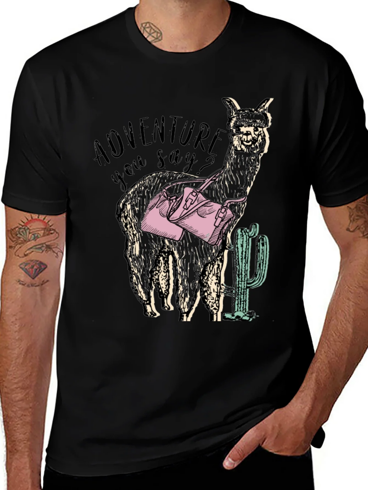 Adventure Alpaca Graphic Tee - Novelty Design product image 1