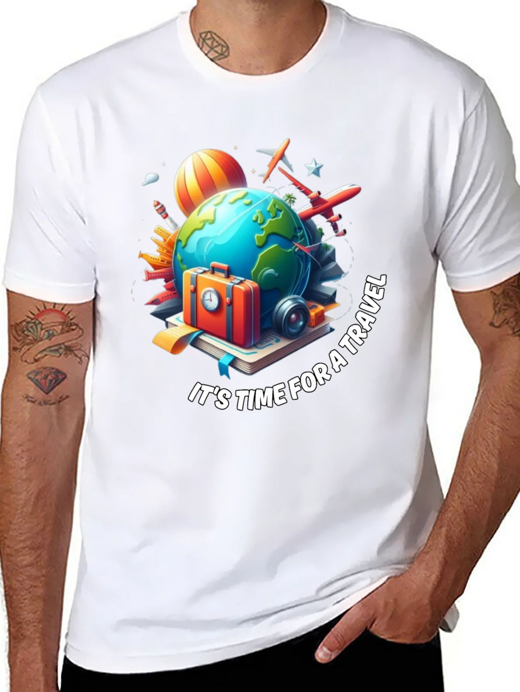 Travel Time Graphic T-Shirt - Black product image 4