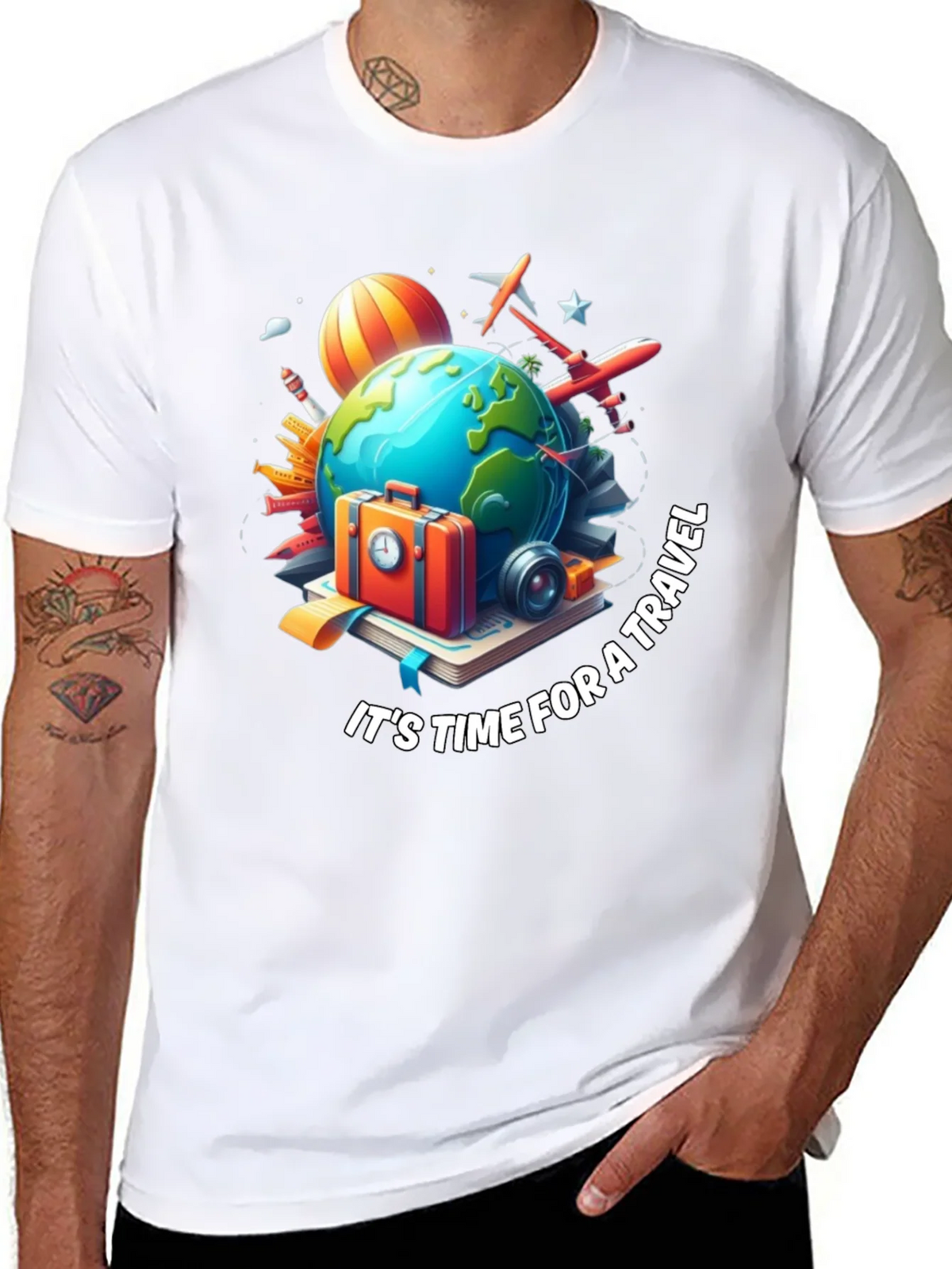Travel Time Graphic T-Shirt - Black product image 4