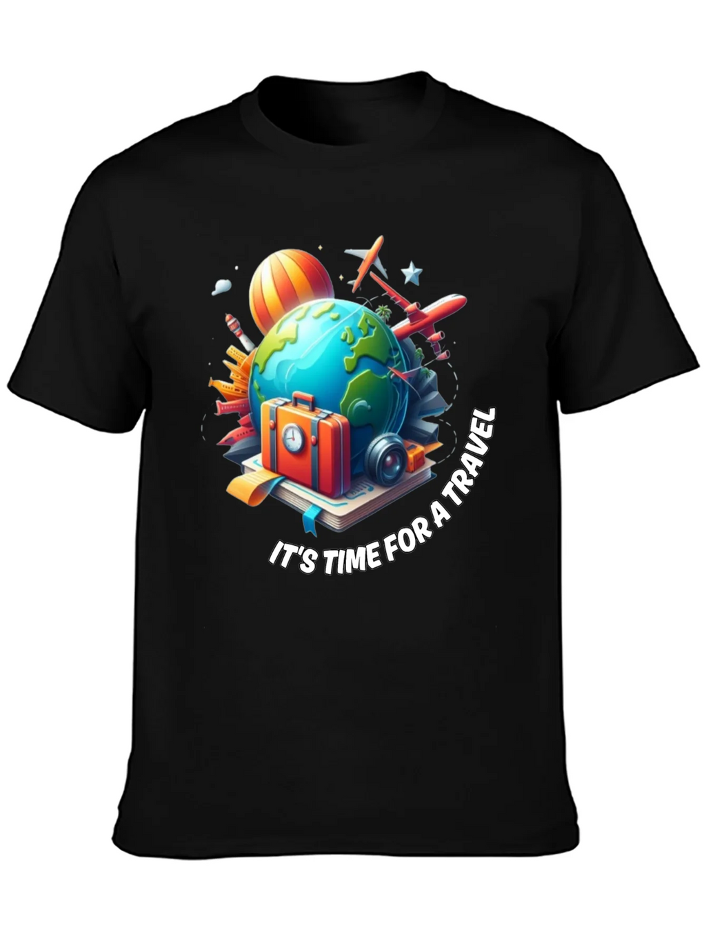 Travel Time Graphic T-Shirt - Black product image 2