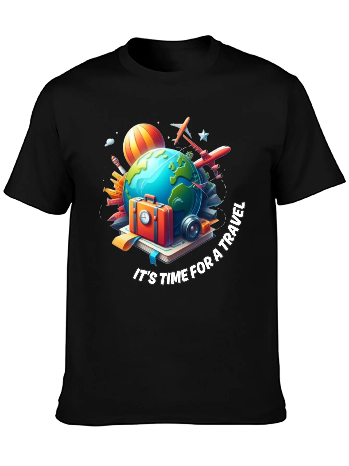 Travel Time Graphic T-Shirt - Black product image 2