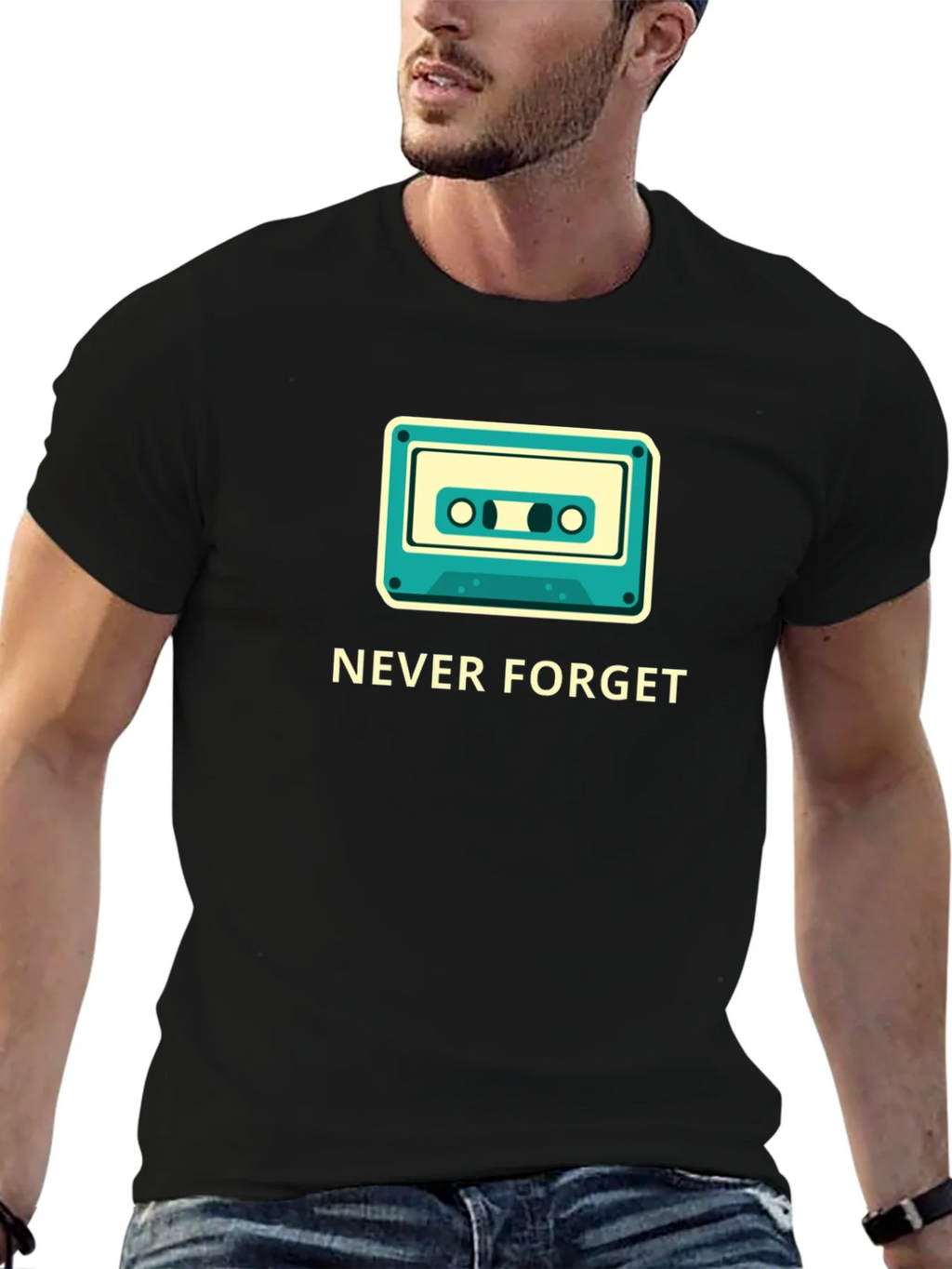 Retro Cassette Never Forget Graphic Tee product image 5