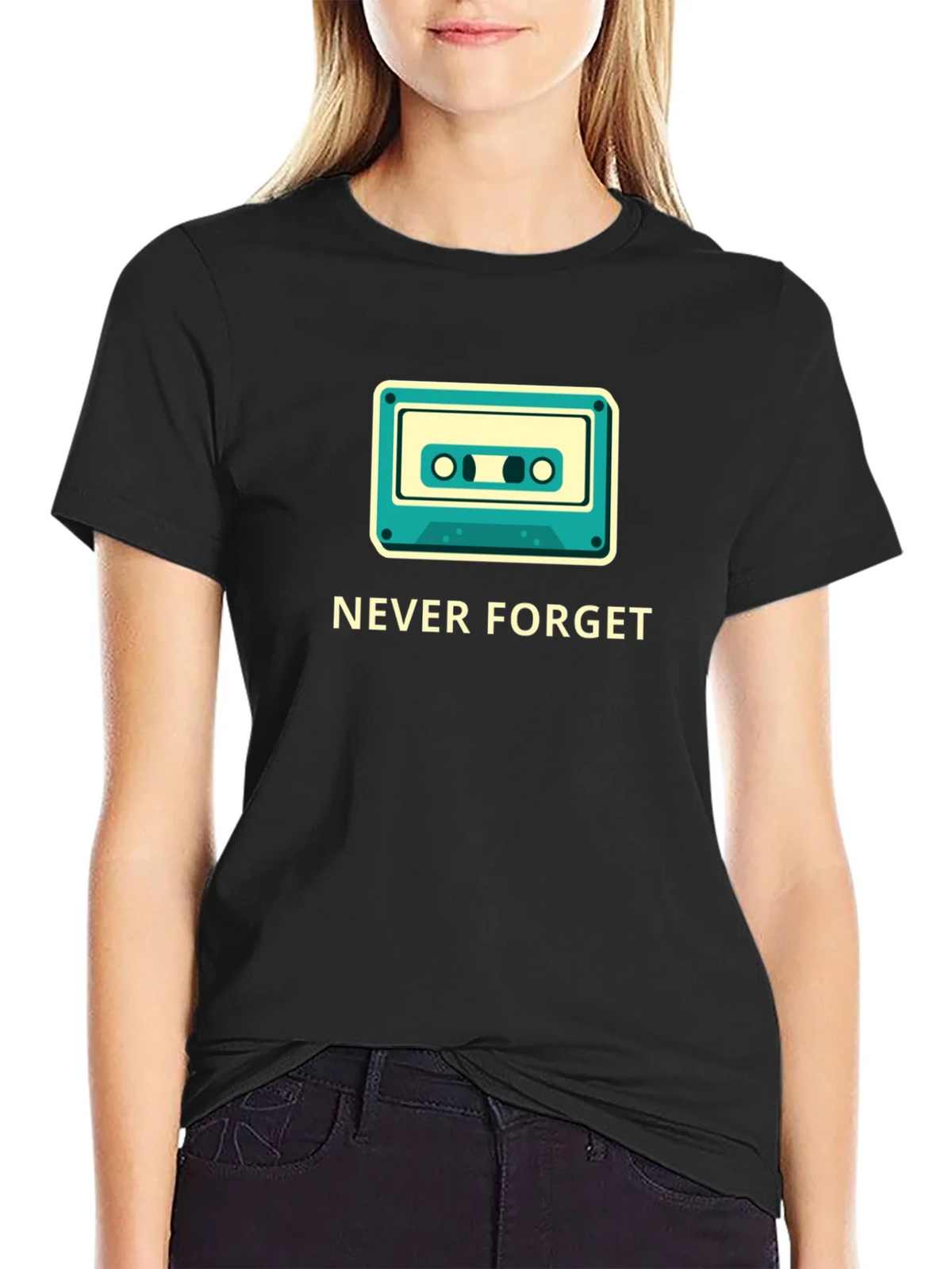 Retro Cassette Never Forget Graphic Tee product image 1
