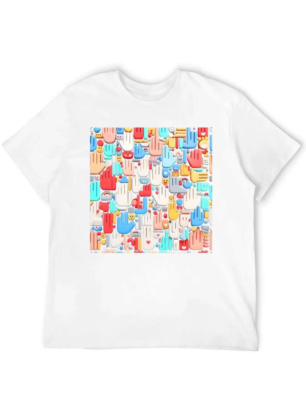 Hands Patterned Black T-Shirt product image 11
