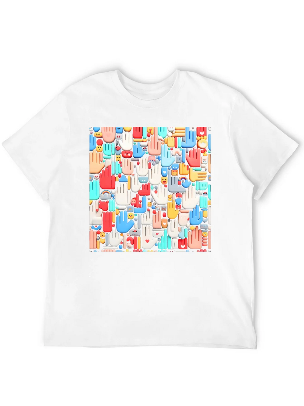 Hands Patterned Black T-Shirt product image 11
