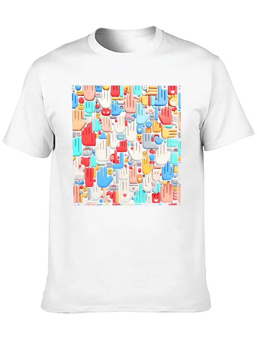 Hands Patterned Black T-Shirt product image 9