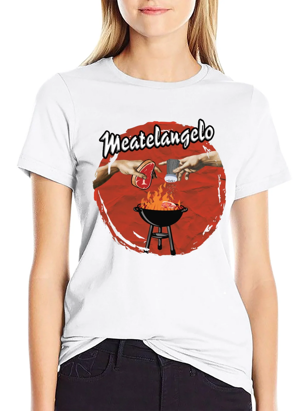 Meatangelo T-Shirt - Creation of Adam BBQ Design product image 8