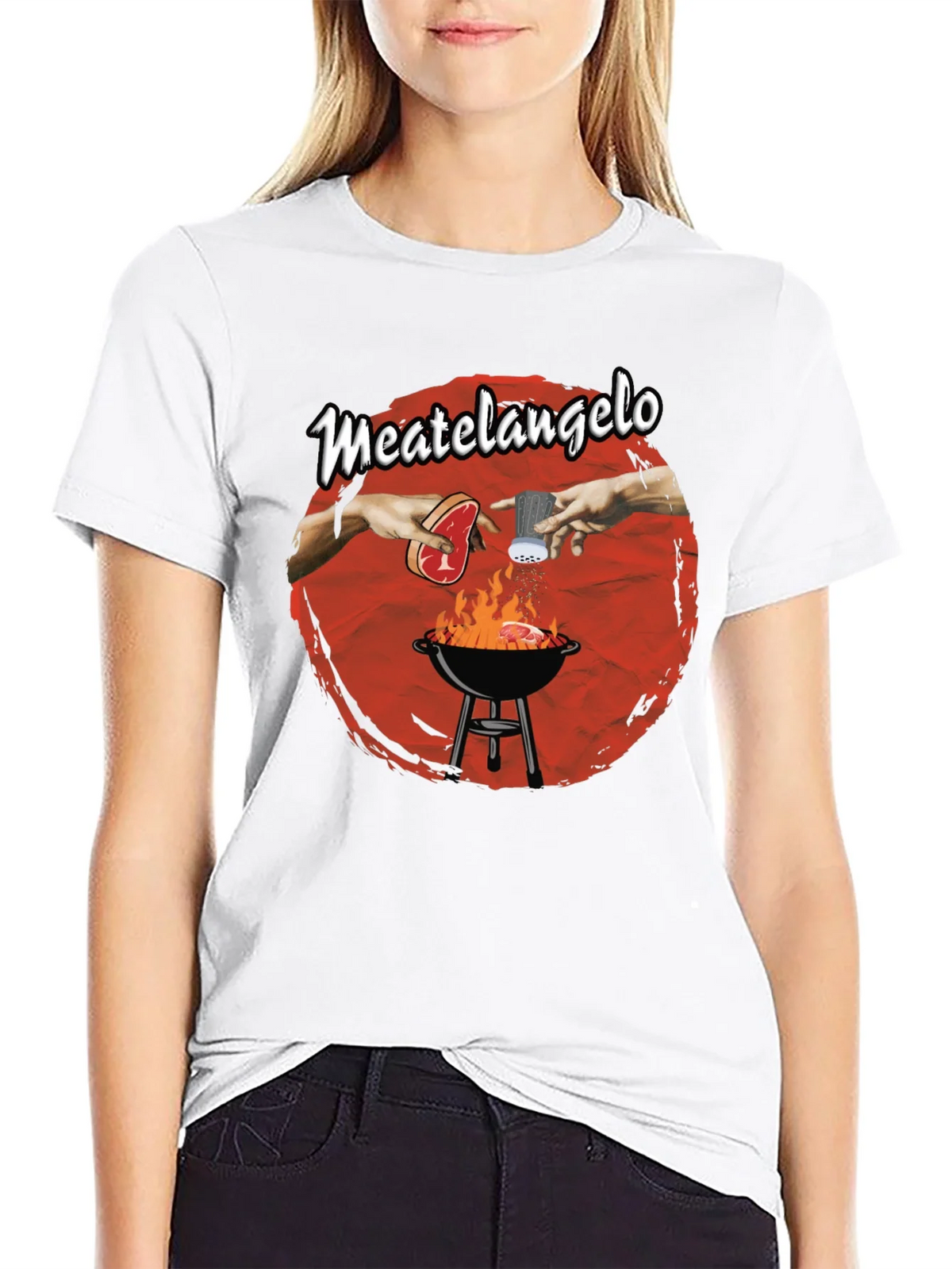 Meatangelo T-Shirt - Creation of Adam BBQ Design product image 8