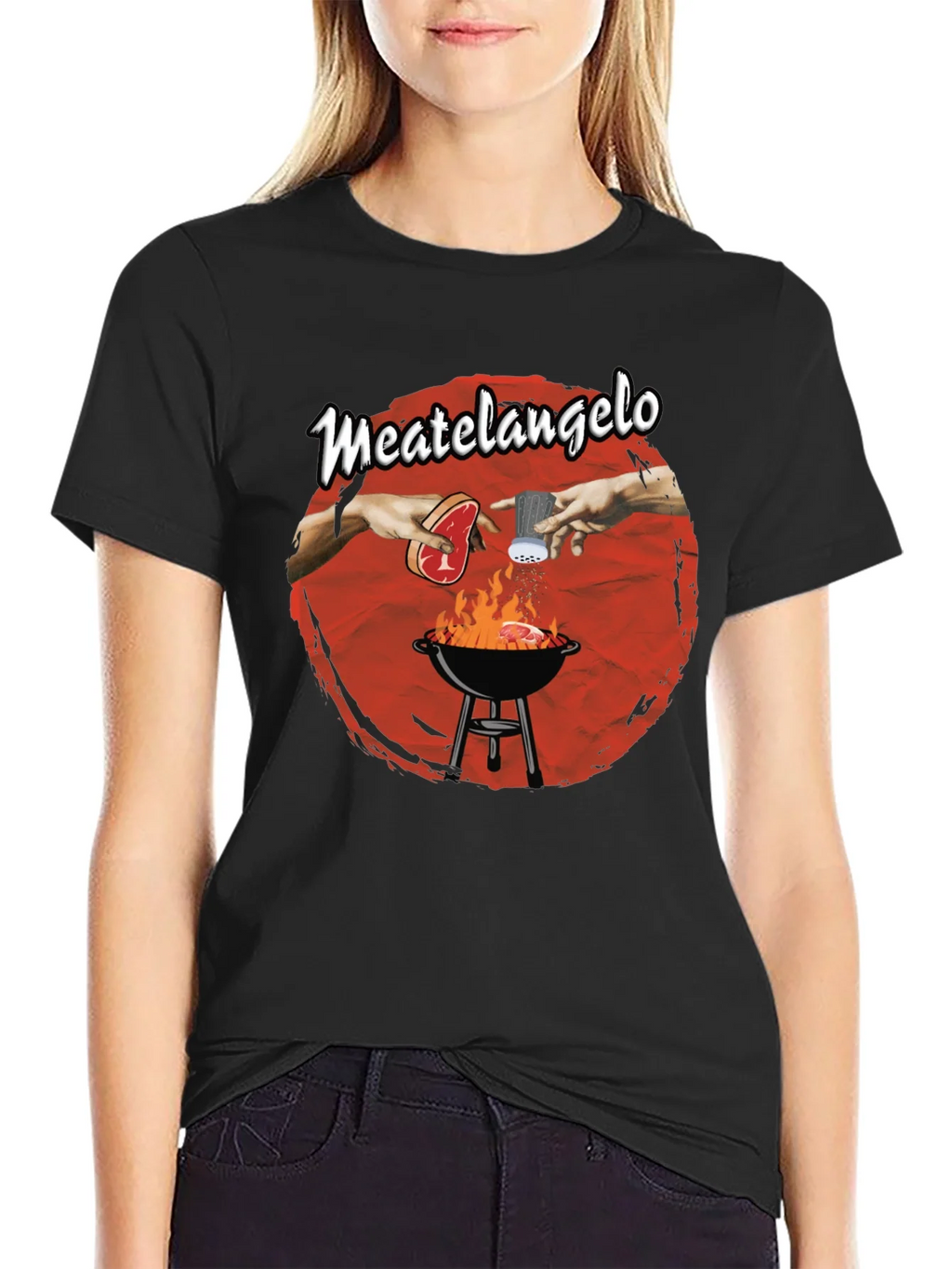Meatangelo T-Shirt - Creation of Adam BBQ Design product image 2