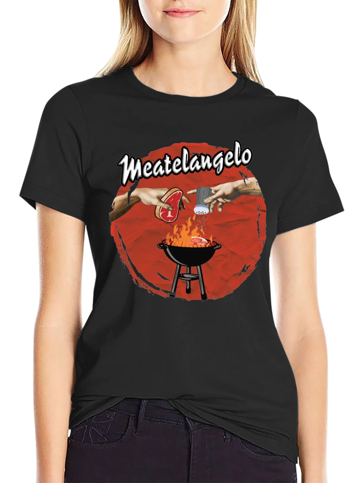 Meatangelo T-Shirt - Creation of Adam BBQ Design product image 2
