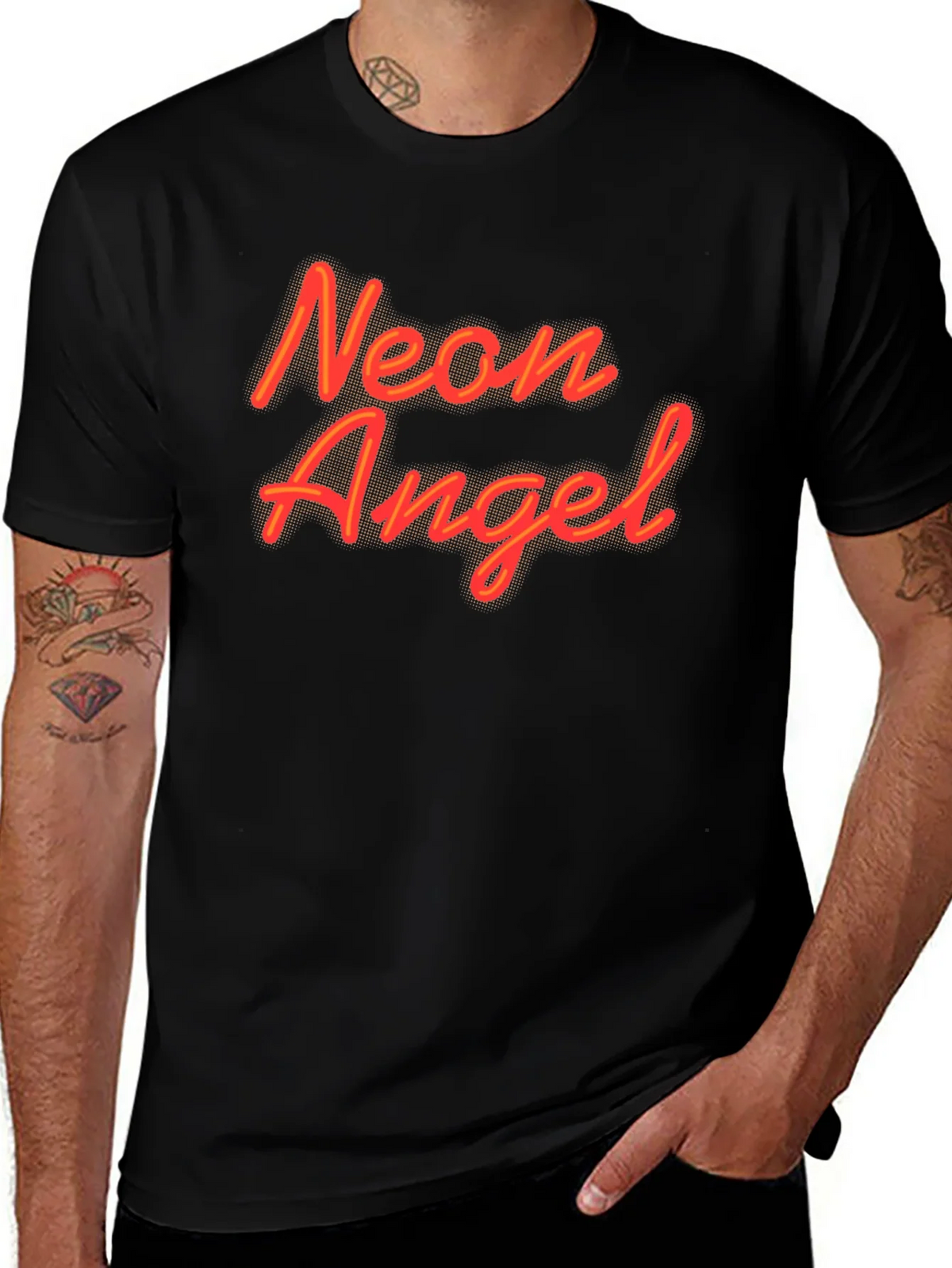 Neon Angel Black Graphic Tee product image 1