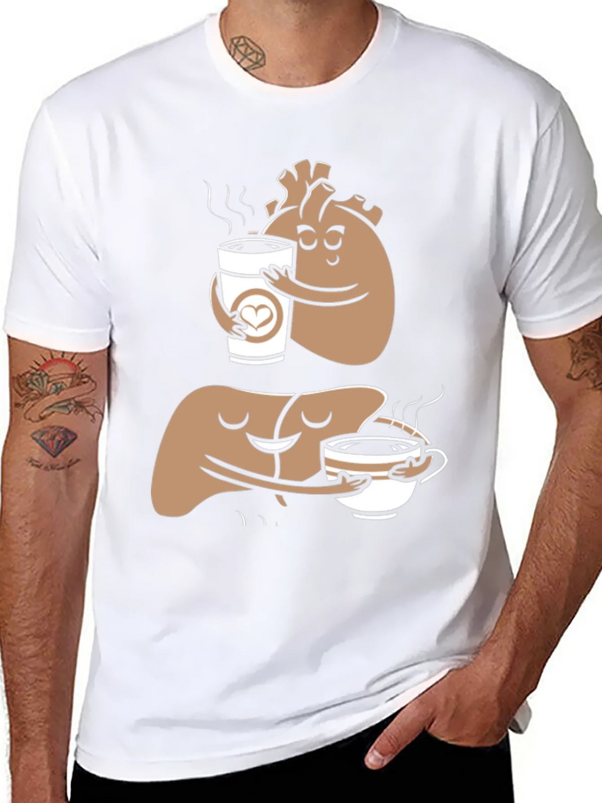 Anatomical Heart & Liver Coffee T-Shirt product image 2