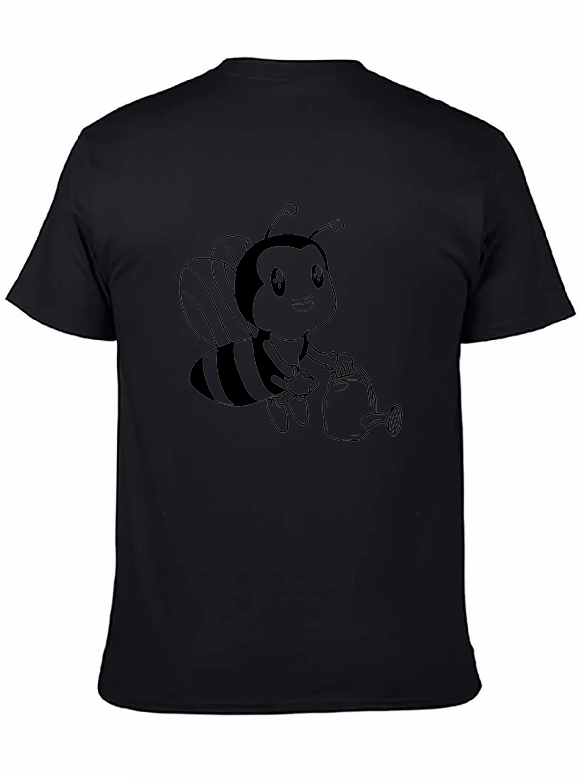 Cute Bee Graphic Tee - Black Cotton Comfort product image 4