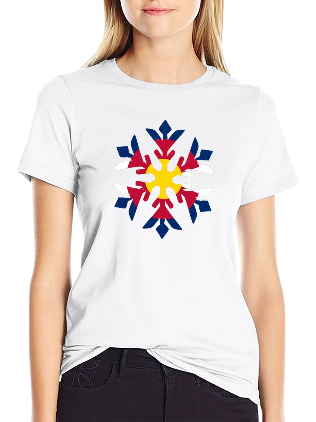 Colorado Flag Snowflake Graphic Tee - Black product image 8