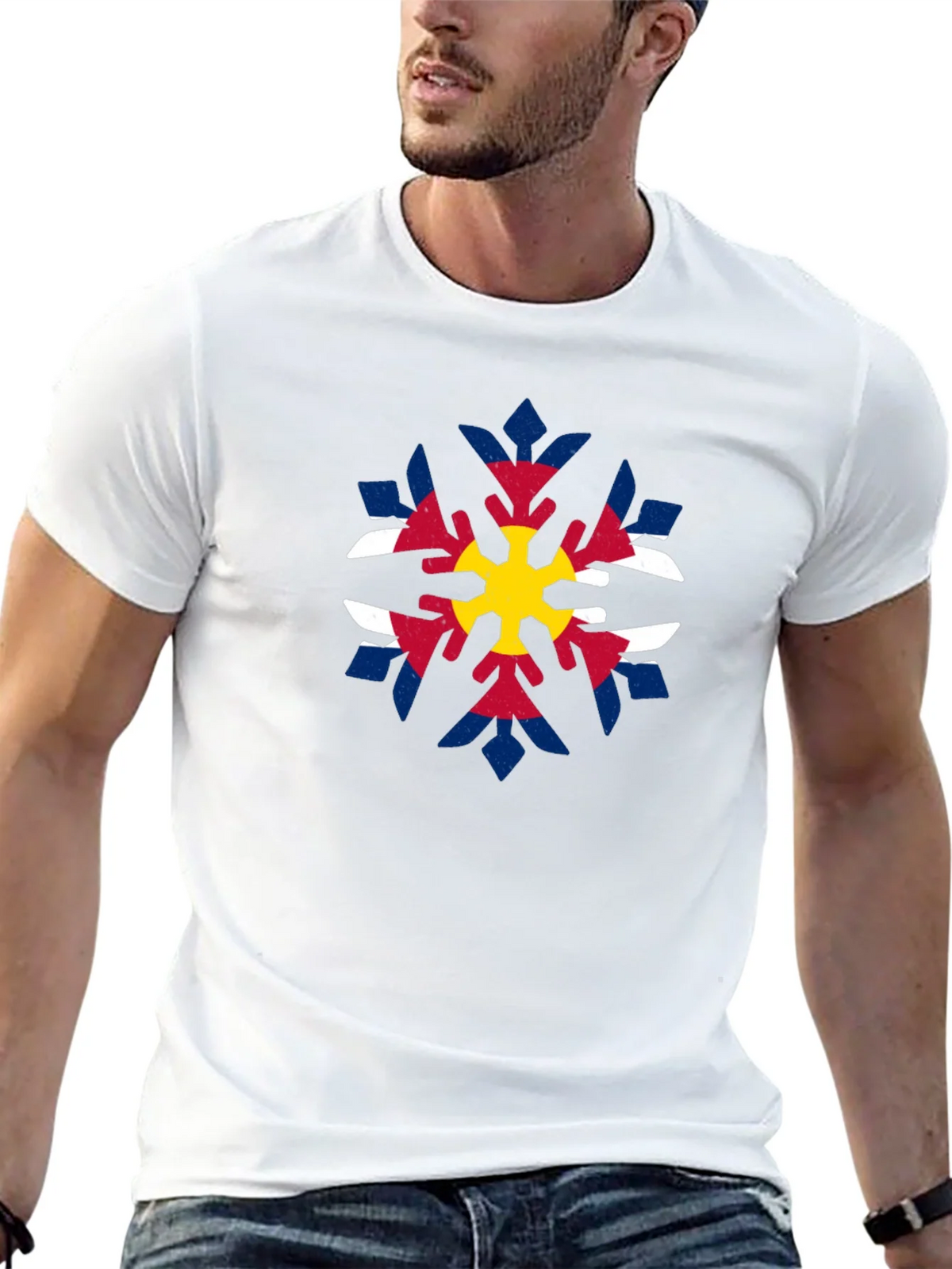 Colorado Flag Snowflake Graphic Tee - Black product image 12