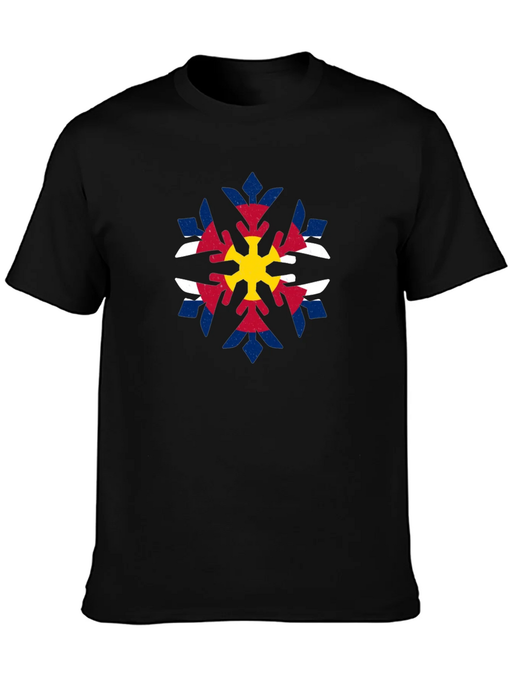 Colorado Flag Snowflake Graphic Tee - Black product image 3