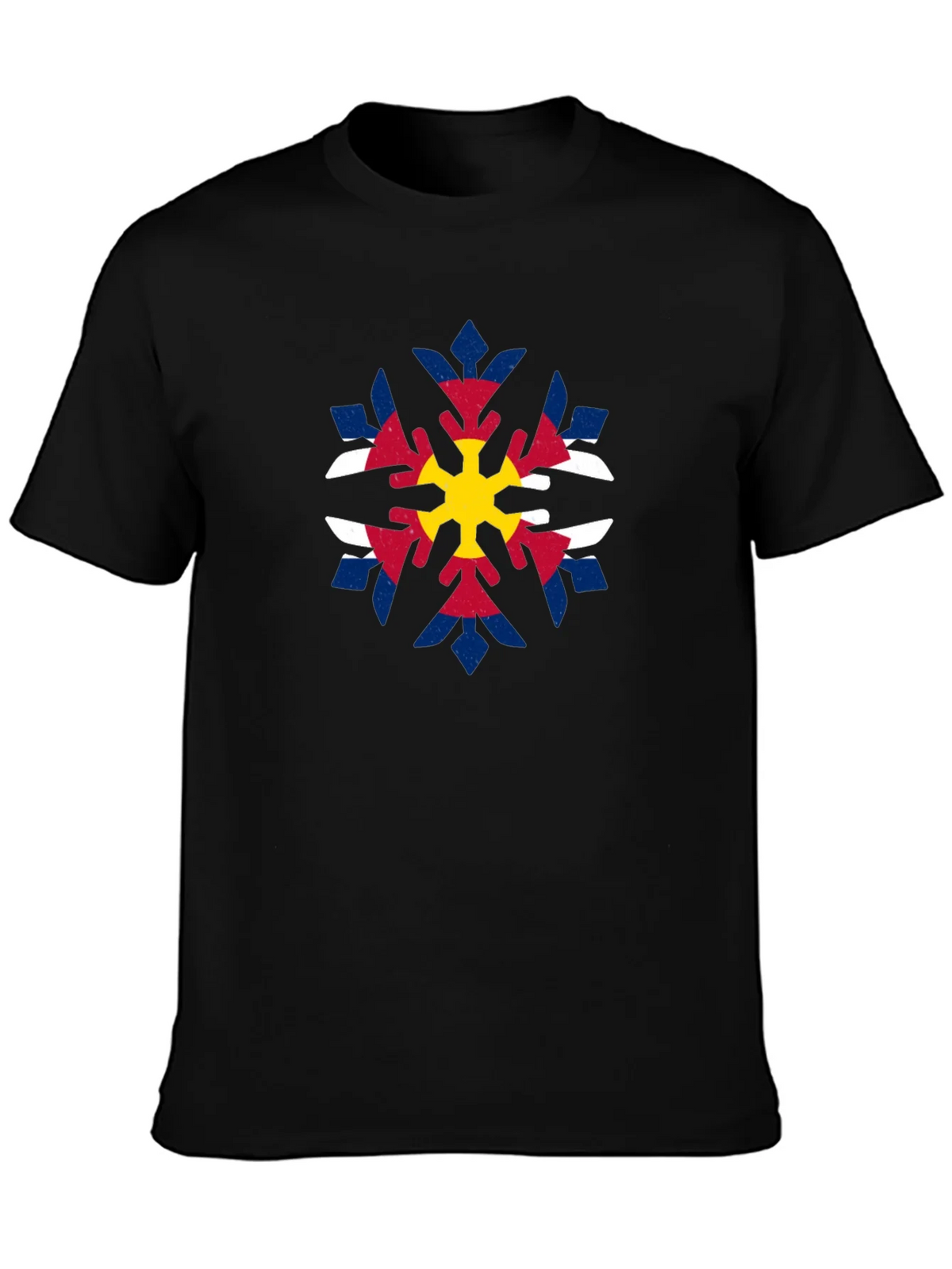Colorado Flag Snowflake Graphic Tee - Black product image 3