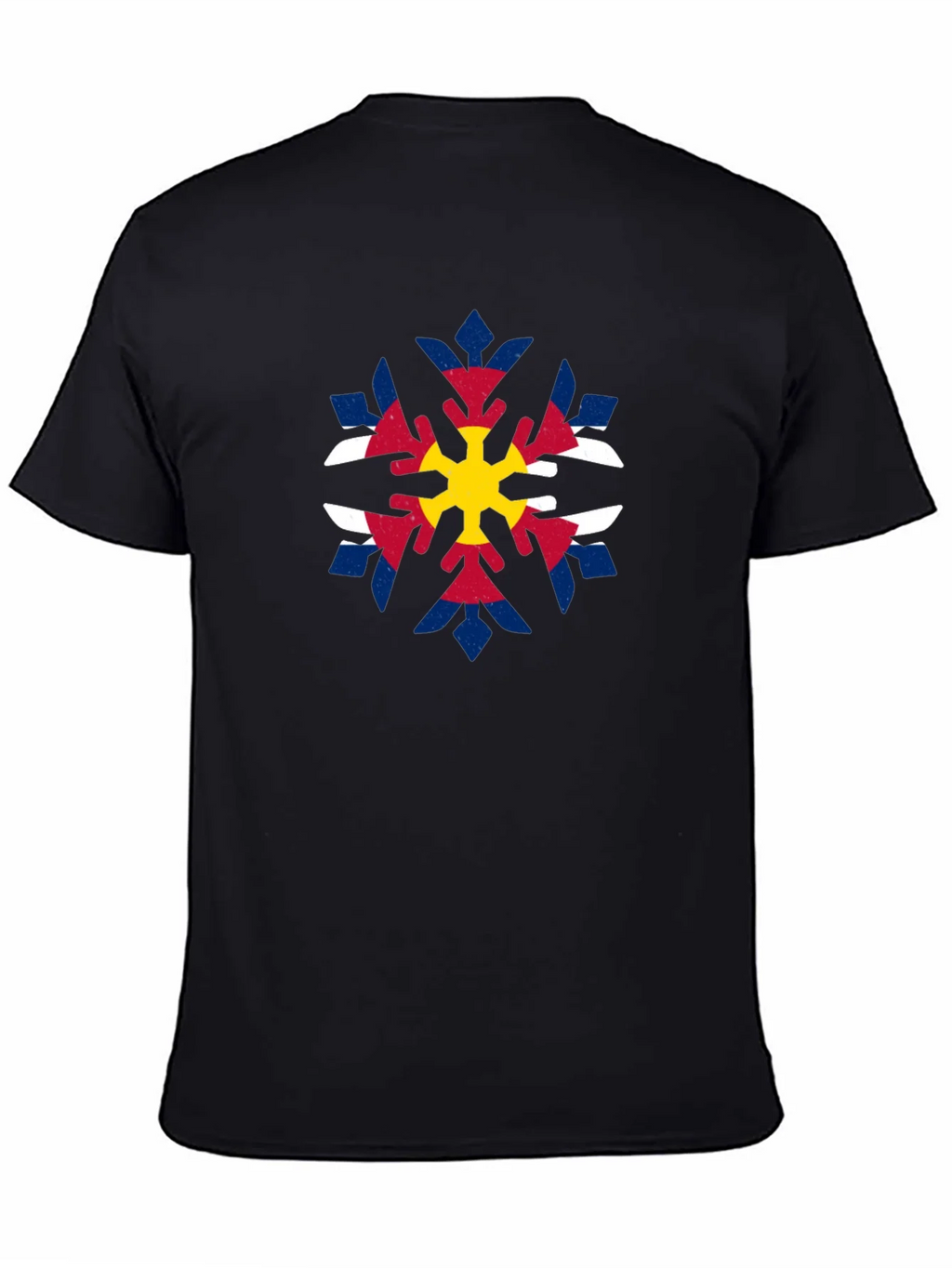 Colorado Flag Snowflake Graphic Tee - Black product image 4