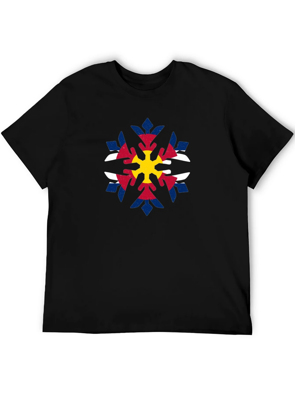 Colorado Flag Snowflake Graphic Tee - Black product image 5