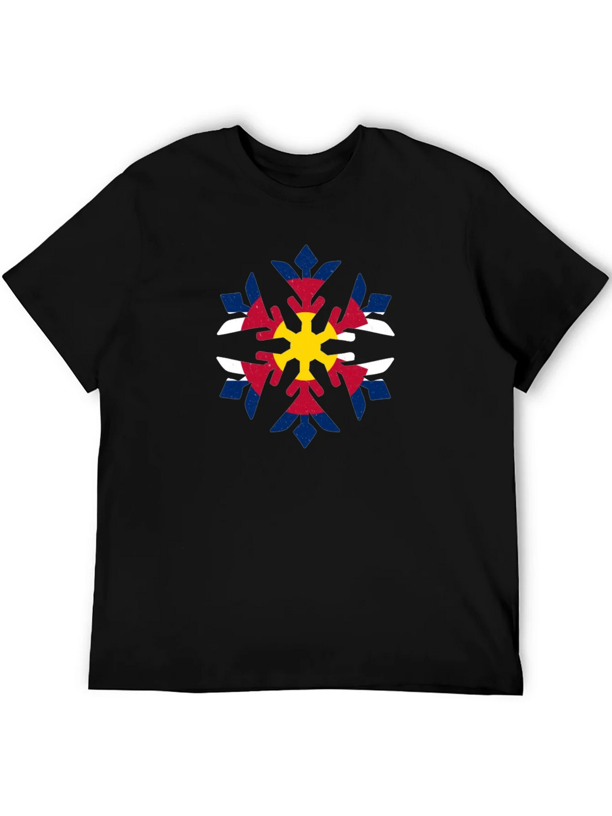 Colorado Flag Snowflake Graphic Tee - Black product image 5