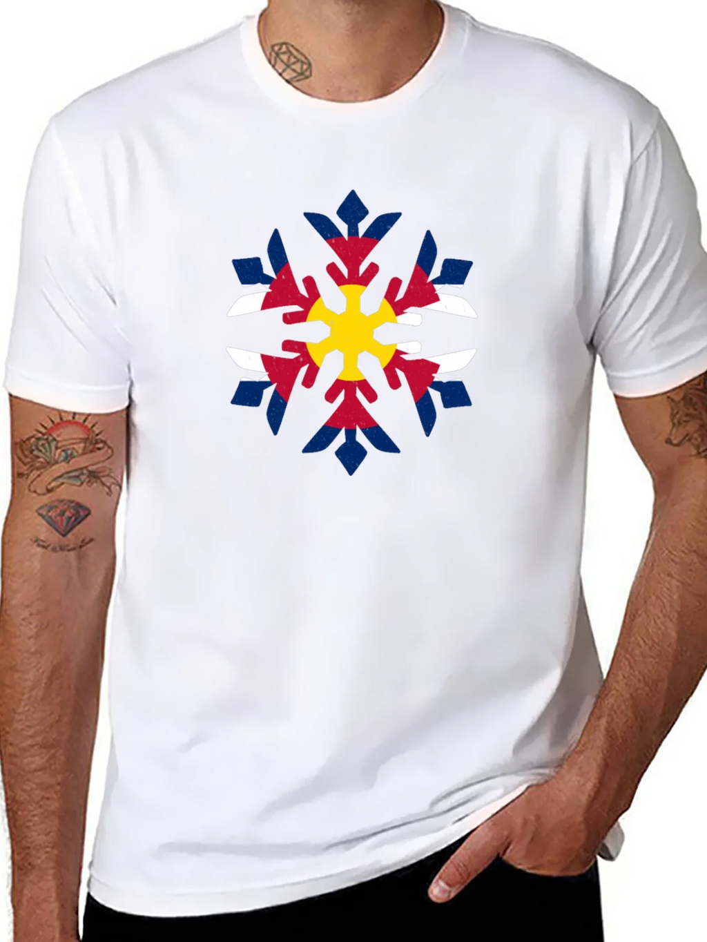 Colorado Flag Snowflake Graphic Tee - Black product image 7