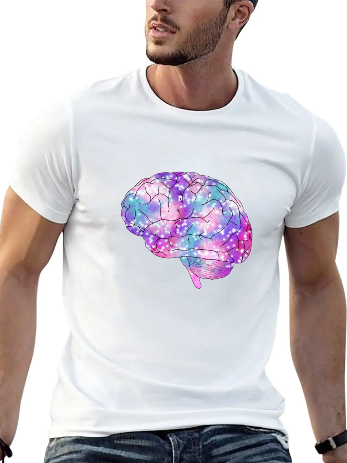 Galaxy Brain Graphic T-Shirt - Black product image 3