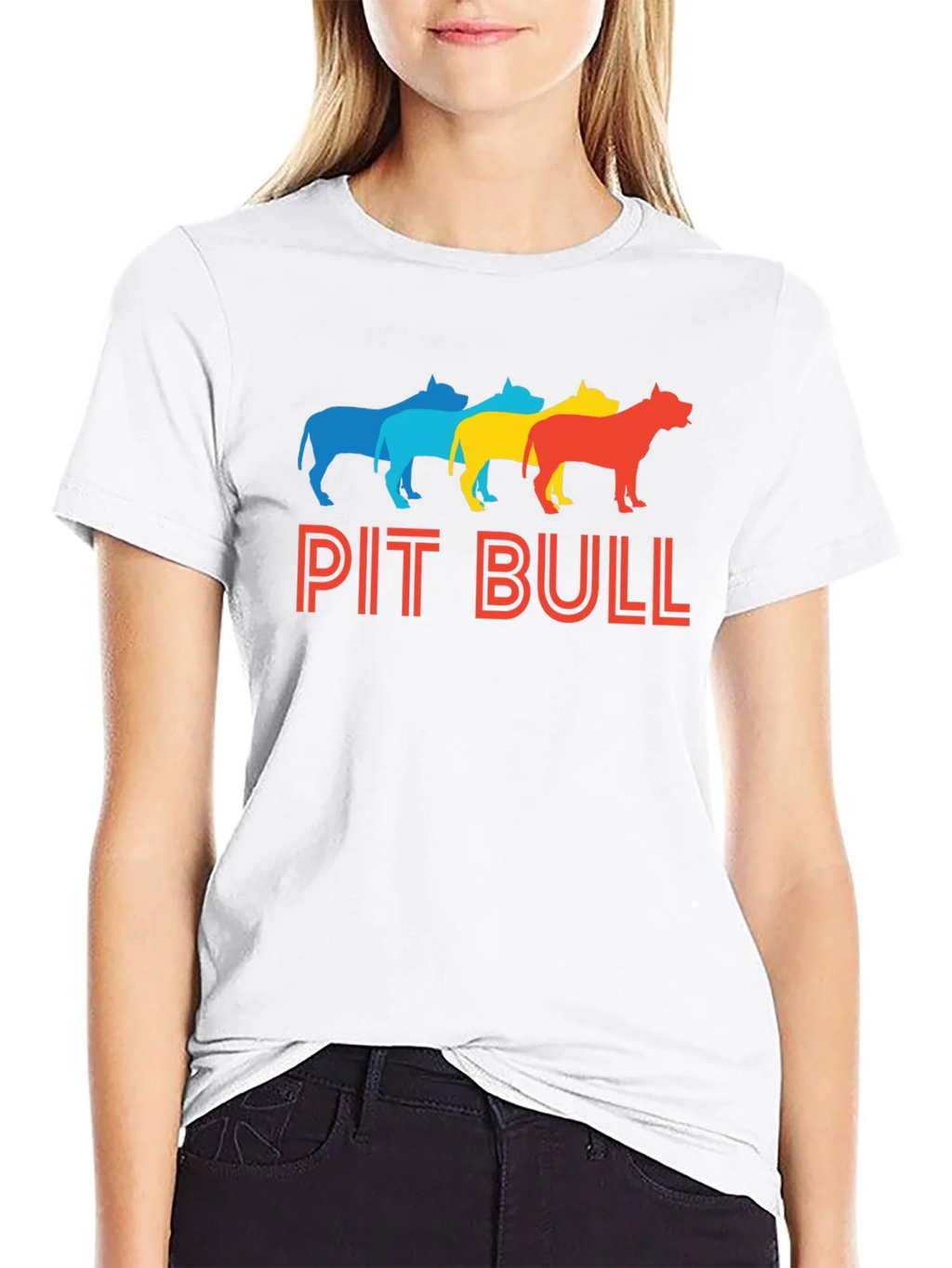 Colorful Pit Bull Graphic Tee product image 3