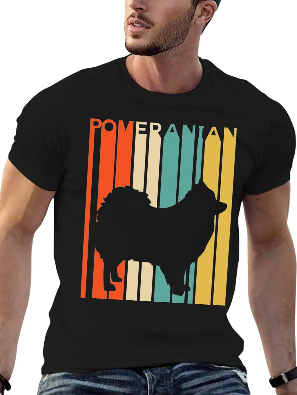 Pomeranian Silhouette Retro Graphic Tee product image 6
